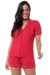 PIJAMA ALFAIATARIA VISCO LISO VERMELHO - CONFORTO E ELEGÂNCIA - Sutis Moda Intima