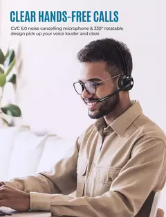 Imagen de Mpow-auriculares inalámbricos BH453 para oficina, cascos con Bluetooth 5,0, CVC, microfono con cancelacion de ruido