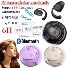Auriculares inalámbricos Bluetooth AI con traducción de idiomas en tiempo Real, 144 idiomas auriculares colgantes para viajes y negocios - comprar en línea