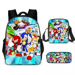 Mochila Sonic para estudiantes de primaria y secundaria, paquete de 3 piezas - Yearning online