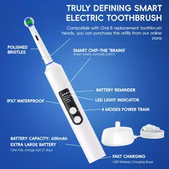 Cepillo de dientes eléctrico de carga inalámbrica inteligente, cepillos recargables de 4 modos, oral B.