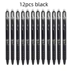 Bolígrafos de Gel borrables tipo prensa, 0,5mm, tinta negra/azul, mango lavable, varilla de repuesto magica. - tienda en línea