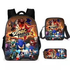 Mochila Sonic para estudiantes de primaria y secundaria, paquete de 3 piezas - Yearning online