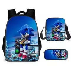 Mochila Sonic para estudiantes de primaria y secundaria, paquete de 3 piezas - tienda en línea