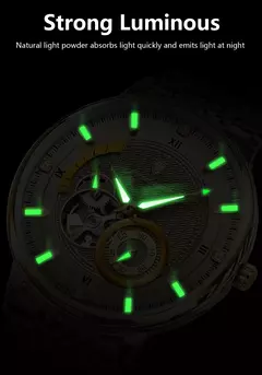 Reloj POEDAGAR de lujo para hombre, Tourbillon hueco luminoso, Reloj de pulsera automatico. en internet
