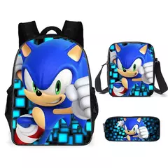 Mochila Sonic para estudiantes de primaria y secundaria, paquete de 3 piezas - tienda en línea