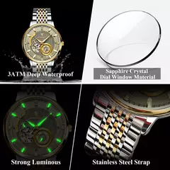 Reloj POEDAGAR de lujo para hombre, Tourbillon hueco luminoso, Reloj de pulsera automatico. - comprar en línea