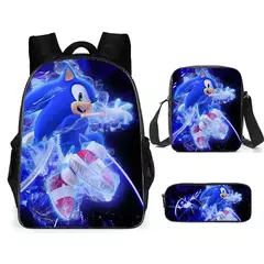 Mochila Sonic para estudiantes de primaria y secundaria, paquete de 3 piezas en internet