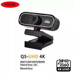 Imagen de Cámara web USB UHD 4K, nuevo modelo actualizado con 120 ° Lente gran angular y enfoque manual.