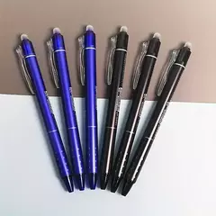 Bolígrafos de Gel borrables tipo prensa, 0,5mm, tinta negra/azul, mango lavable, varilla de repuesto magica. en internet