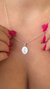 Pingente medalha oval com cruz zircônia - comprar online