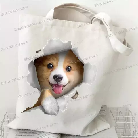 Bolsa de ombro com estampa fofura de animais 3d, bolsa tote feminina e mascu