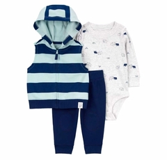 CONJUNTO BEBE CHALECO+ BODY + PANTALON (5313) - comprar online