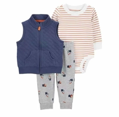 CONJUNTO BEBE CHALECO+ BODY + PANTALON (5313) en internet