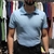 Camisa Gola Polo em V Suedine Ciano - comprar online