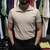Camisa Gola Polo em V Suedine Marrom - comprar online