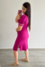 Vestido Midi Moletinho com Fenda Lateral (Fúcsia) - comprar online