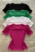 Combo 4 Blusas Manga Bufante em Malha Laise
