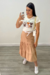 Saia Três Marias Midi Rodada (Nude) - comprar online