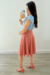 Conjunto Saia Gode com Cinto Rose e Blusa Crepe de Seda Perola - comprar online
