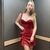 conjunto vermelho cetim - p