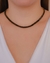 Choker Baguete Preto Folheada a Ouro 18K na internet