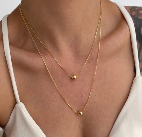 Colar Duplo Folheado Ouro 18k