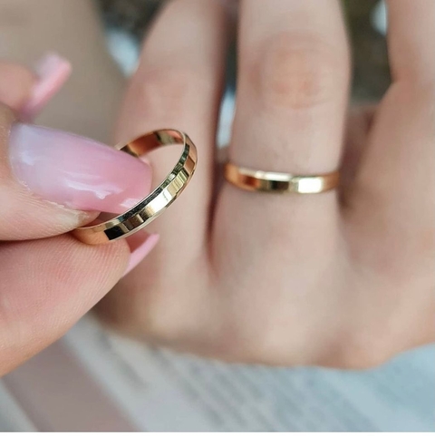 Par Alianças de Moedas Antigas - 6mm Tradicional + Anel Solitário - comprar online