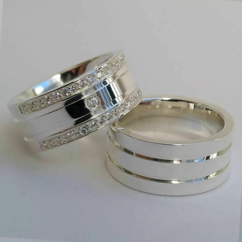 Par de aliança em Prata - comprar online