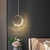 Luminária de Teto Pendente Dourado Cristal Lua Minguante Bivolt Com Led Integrado - MOONLIGHT