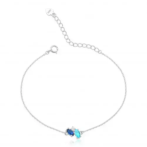 Pulseira pedra céu azul e Safira