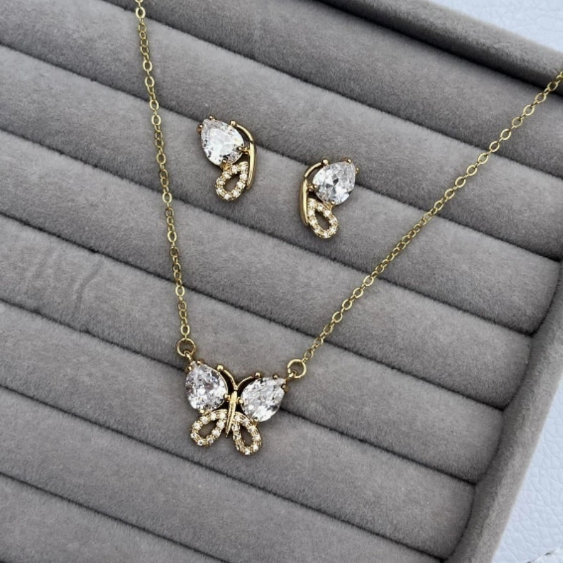 Conjunto Borboleta Dourado