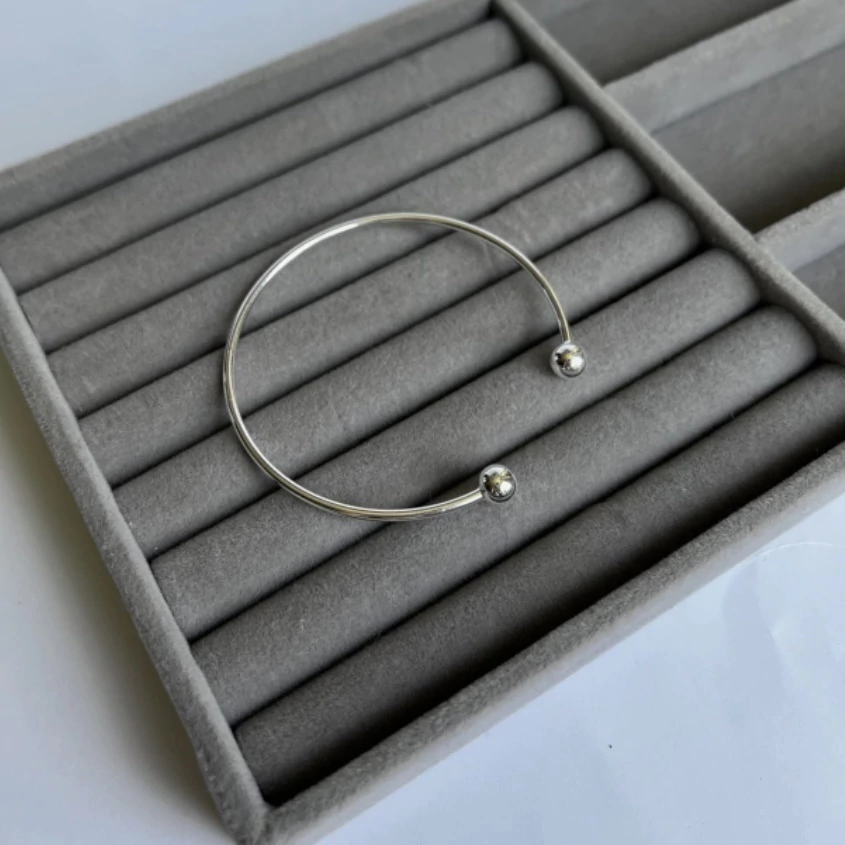 Bracelete ball prata semijoia