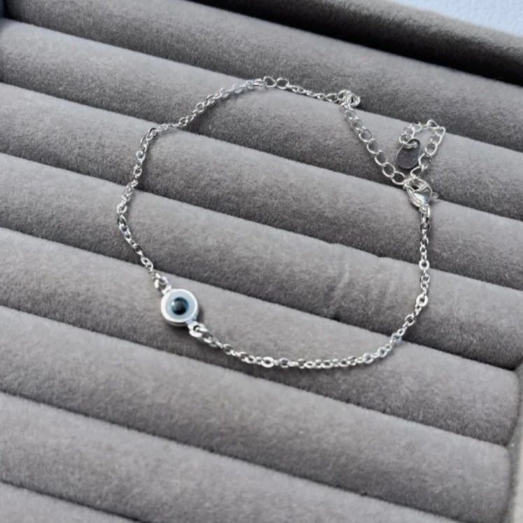 Pulseira olho grego prata semijoia