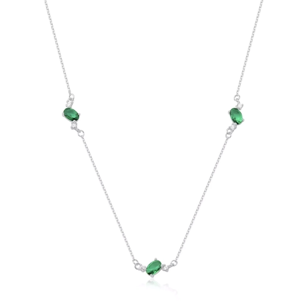 Colar oval esmeralda