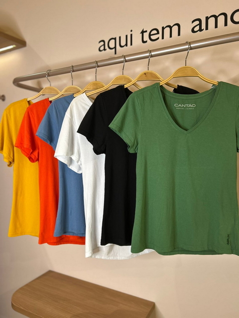 Blusa Algodão Gola V