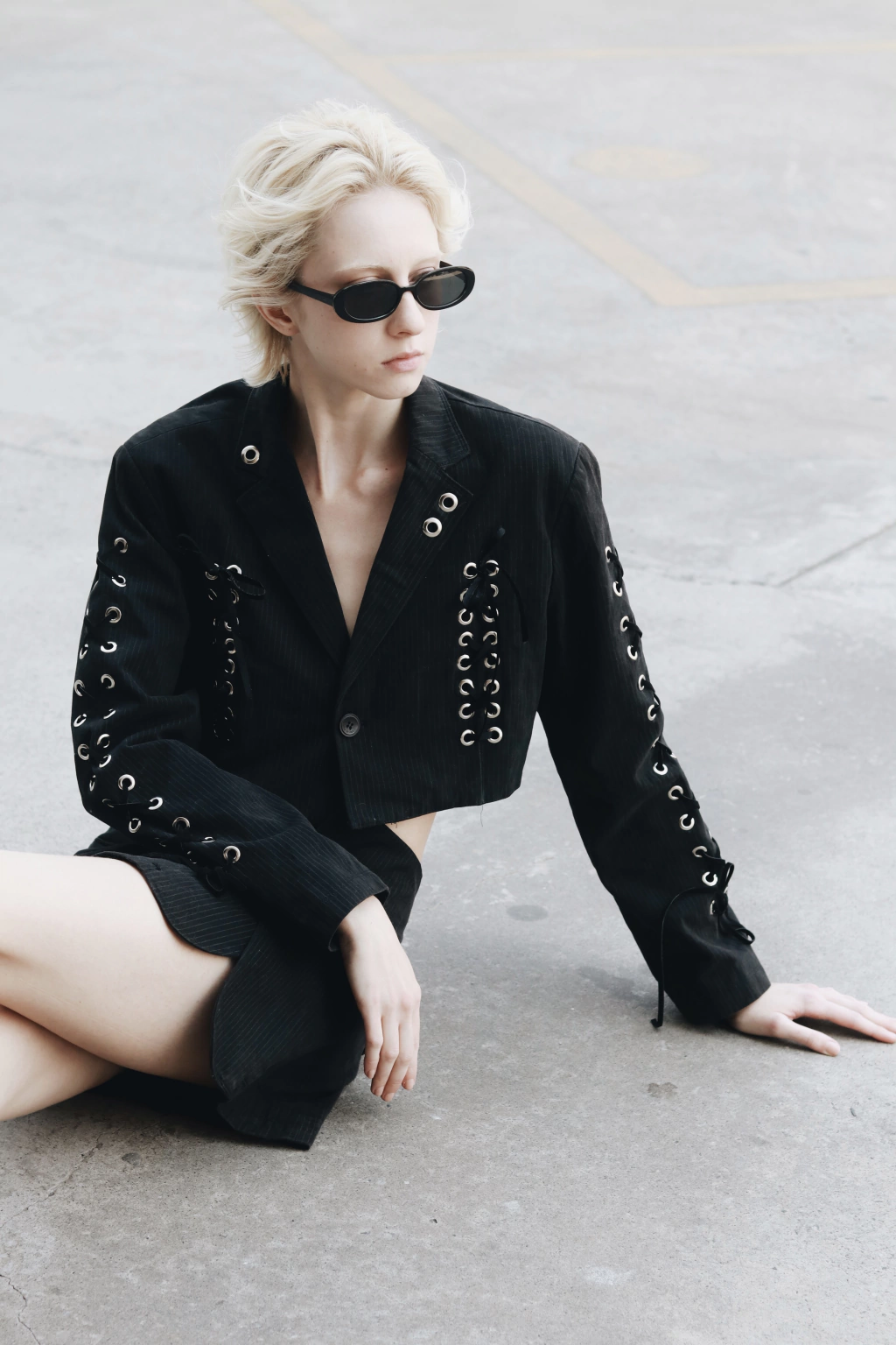 Blazer Rework Cropped Amarrações