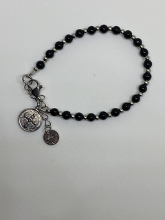 Pulsera acero - negra