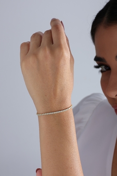 PULSEIRA RIVIERA MENTA REGULAVEL, BANHO EM OURO 18K - comprar online