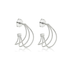 BRINCO ARGOLA 3 FIOS, BANHO EM OURO 18K E RÓDIO BRANCO - comprar online
