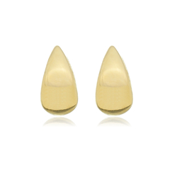 BRINCO GOTA LISA, BANHO EM OURO 18K E RÓDIO BRANCO