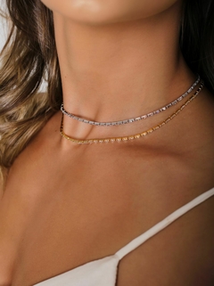 Choker Riviera Retangular Cristal