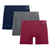 Imagem do Kit 3 Cuecas Boxer Sem Costura Navy | Cinza | Bordo