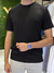 Camiseta Gola Redonda Malha Tricô Preta Hangar 33 (Cod. 1183) na internet