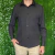 Camisa Manga Longa Microfibra Rajado Slim Preta (Cod. 982) - comprar online