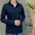 Camiseta Gola Polo Manga Longa Slim Preta - comprar online