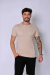 Camiseta Gola Henley Masculina Texturizada Bege (Cod. 1118) - comprar online