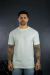 Camiseta Masculina Gola Média Texturizada Branca (Cod. 1129) - loja online