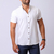 Camisa Manga Curta Viscose Branca Botão Coco
