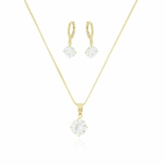 Conjunto Ponto de Luz Banhado a Ouro 18K - comprar online